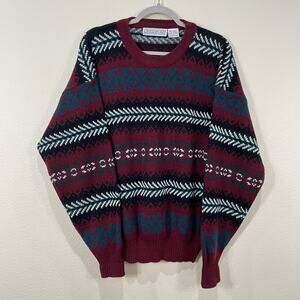 Vintage 80s 90s Fair Isle Grandpa Pullover Sweater Southwestern Indie Soft Boy L